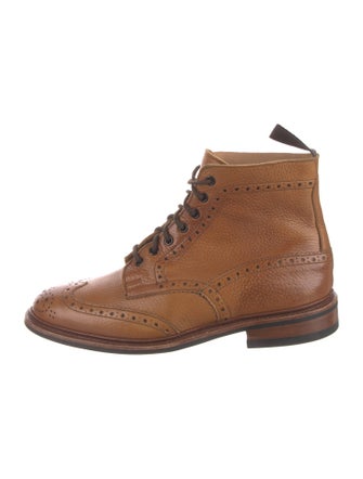 Tricker's Leather Lasercut Accents Lace-Up Boots