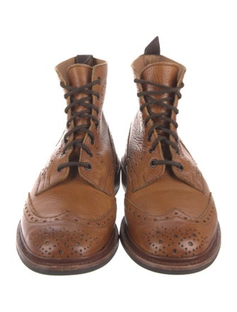 Tricker's Leather Lasercut Accents Lace-Up Boots