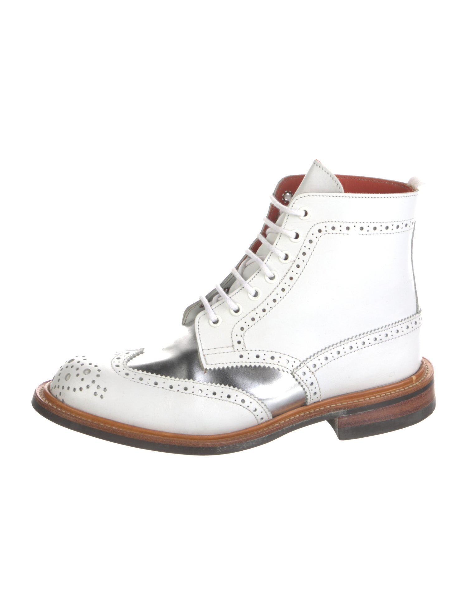 Tricker's Leather Colorblock Pattern Combat Boots