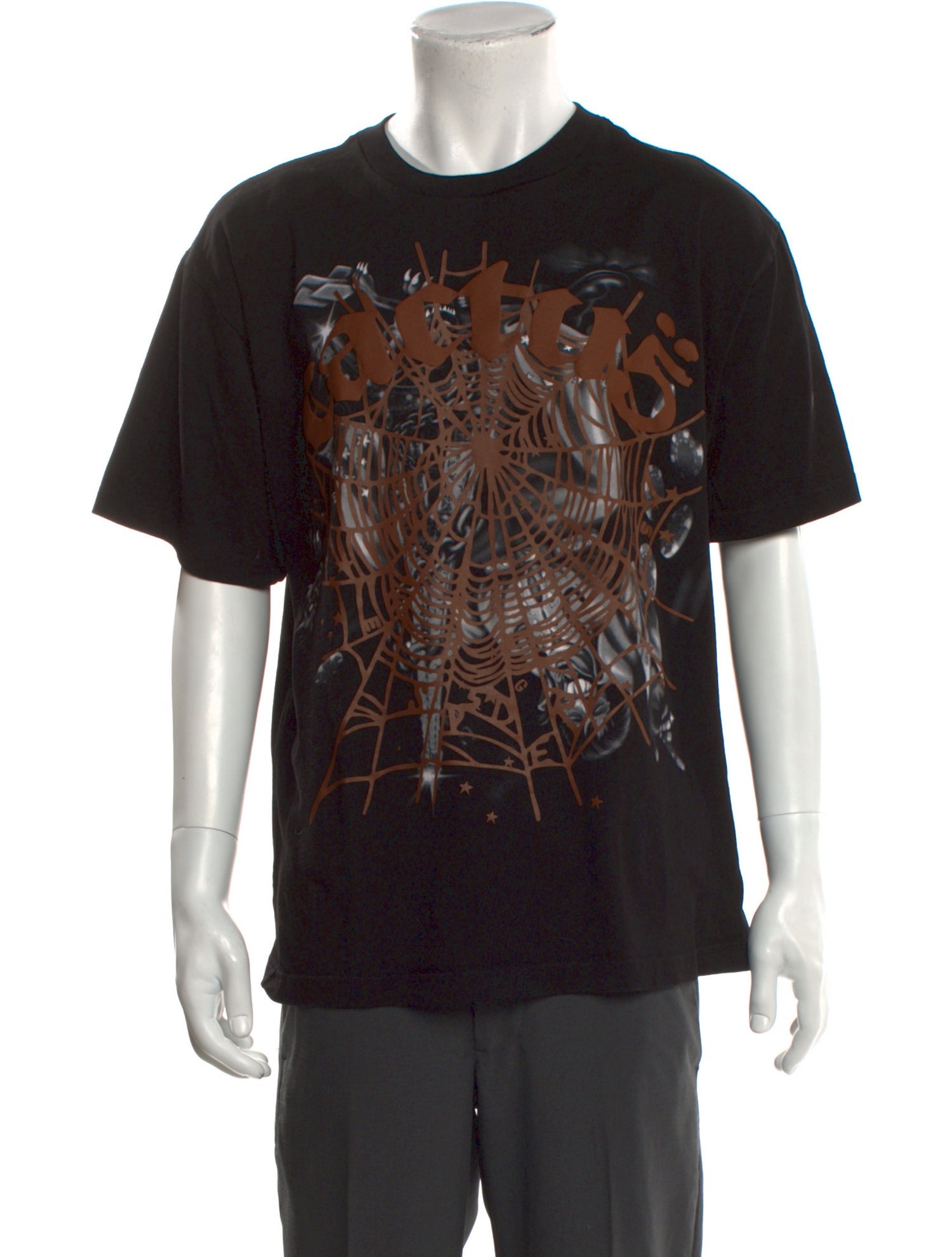 Travis Scott x Sp5der Graphic Print Crew Neck T-Shirt