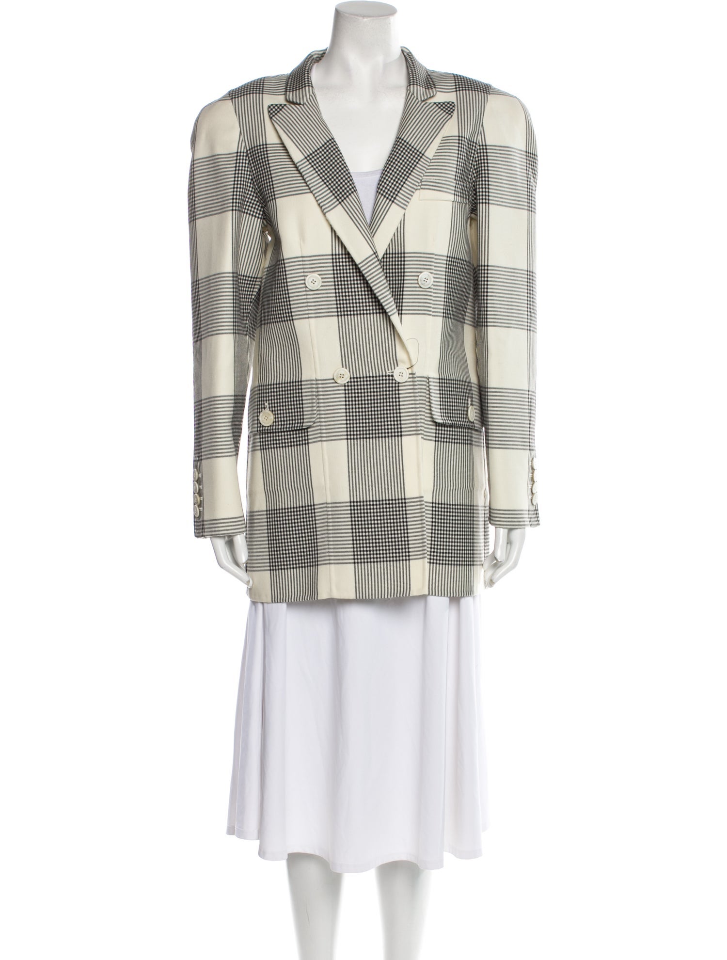 Tre by Natalie Ratabesi Virgin Wool Plaid Print Blazer w/ Tags