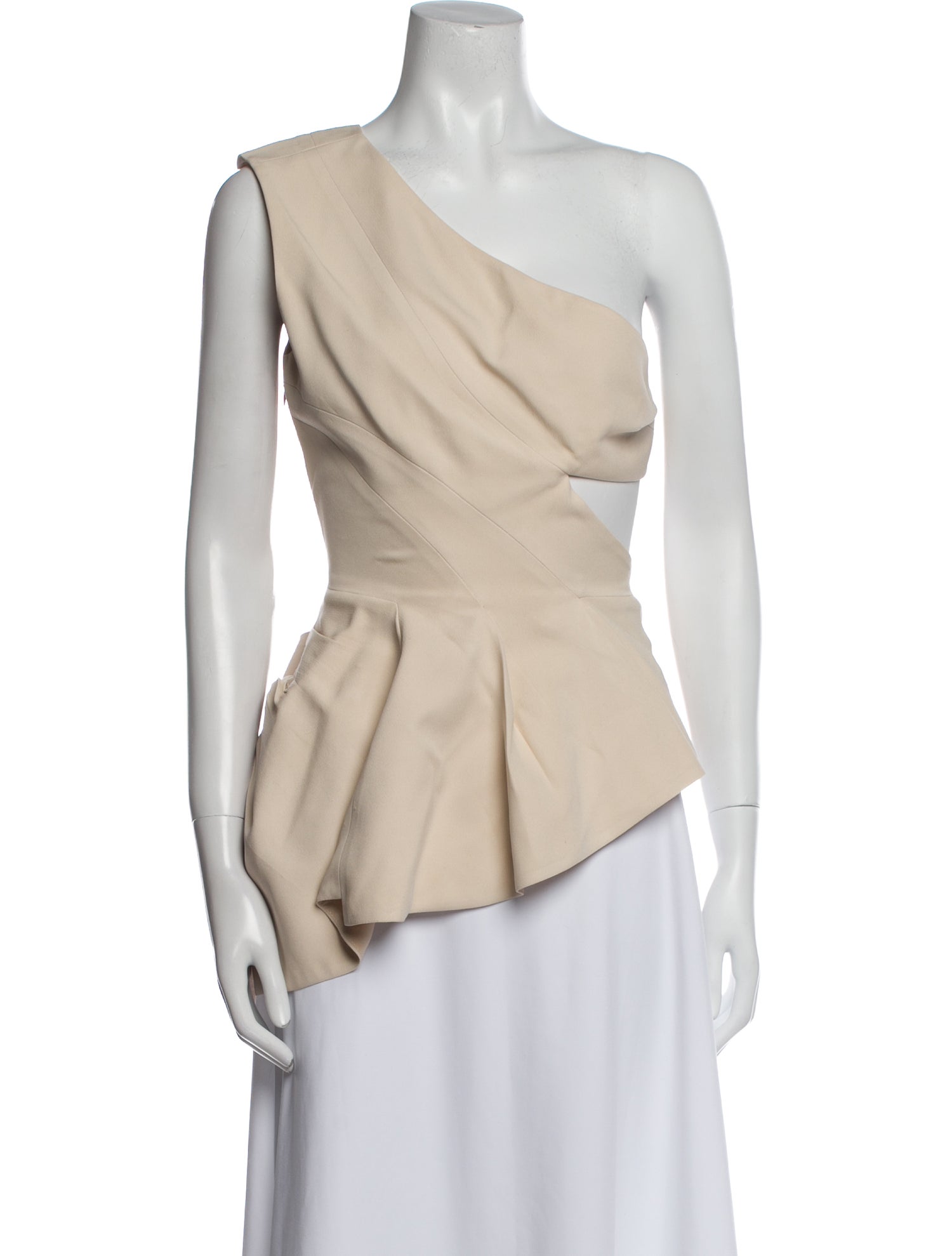 Tre by Natalie Ratabesi Wool One-Shoulder Top