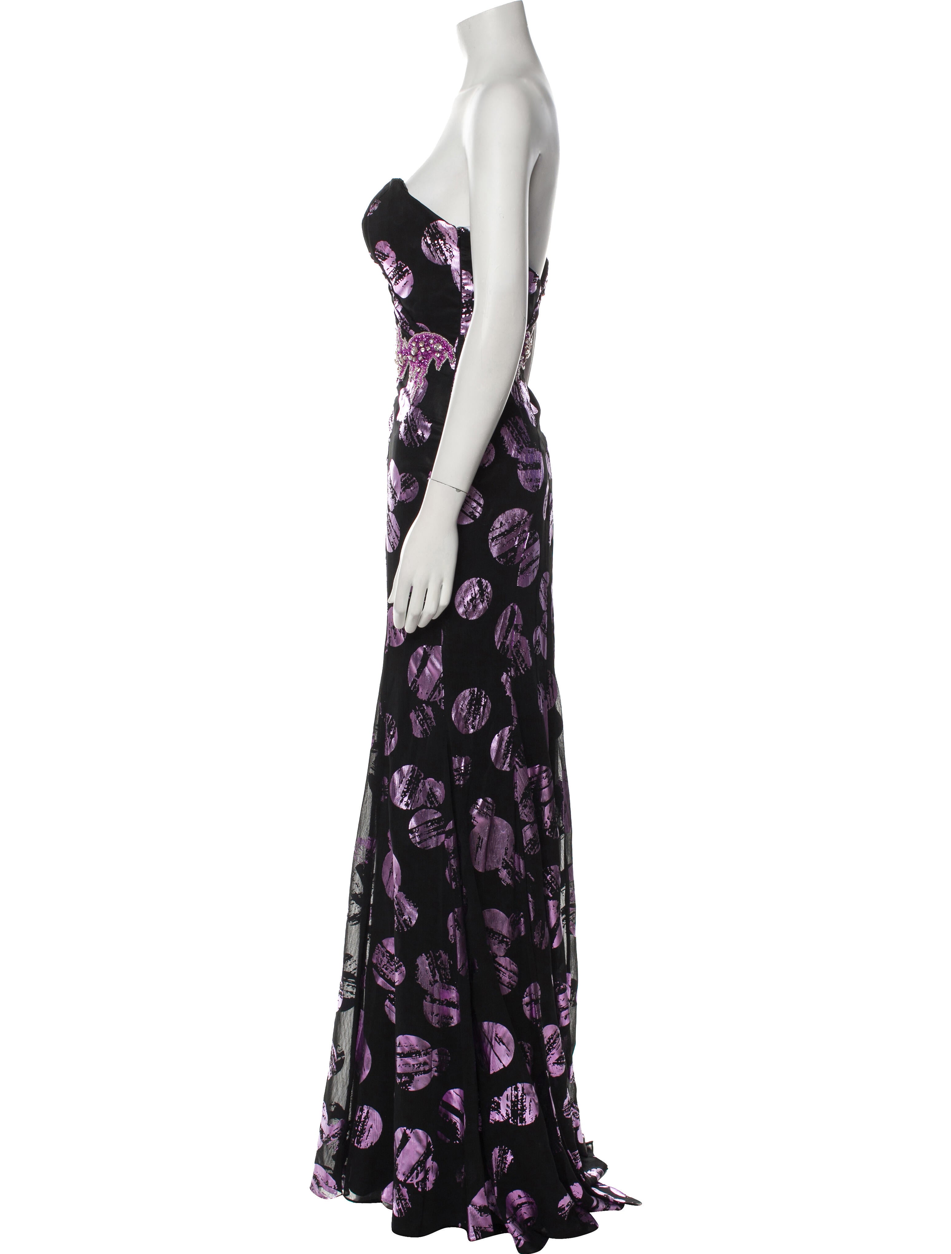 Terani Couture Floral Print Long Dress w/ Tags