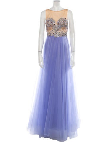 Terani Couture Dresses Crew Neck Long Dress XS