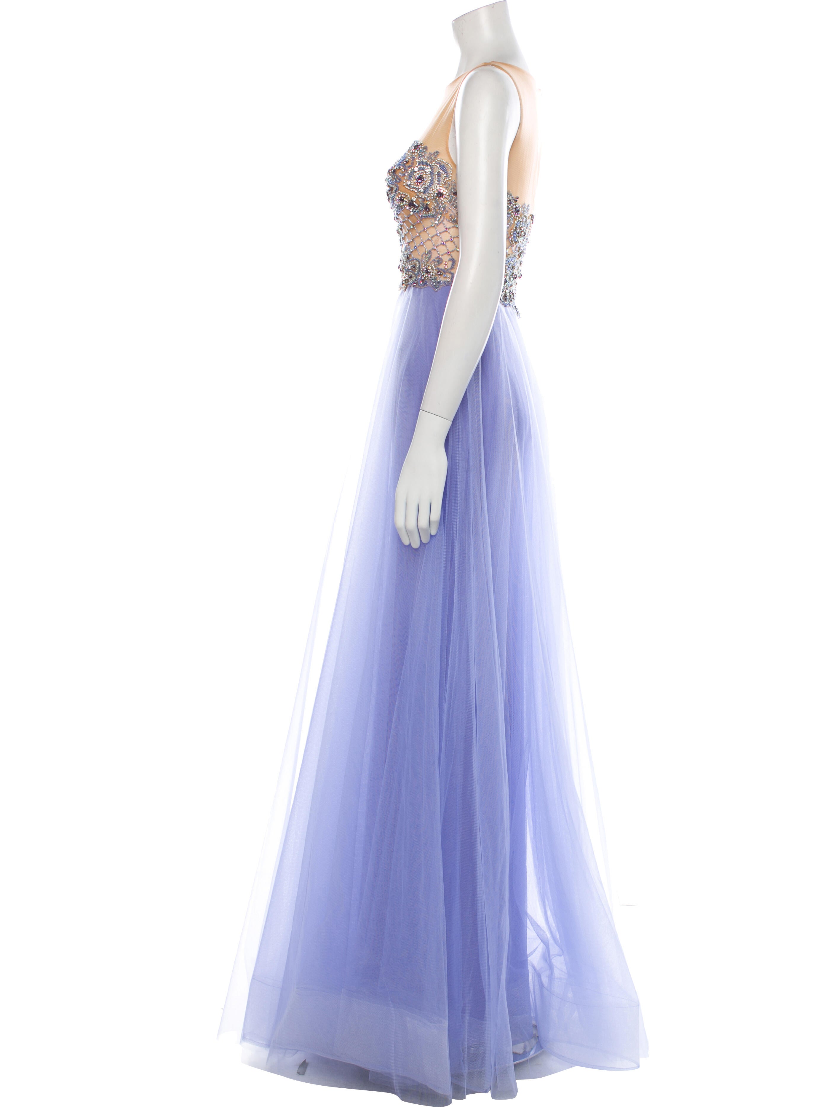 Terani Couture Crew Neck Long Dress w/ Tags