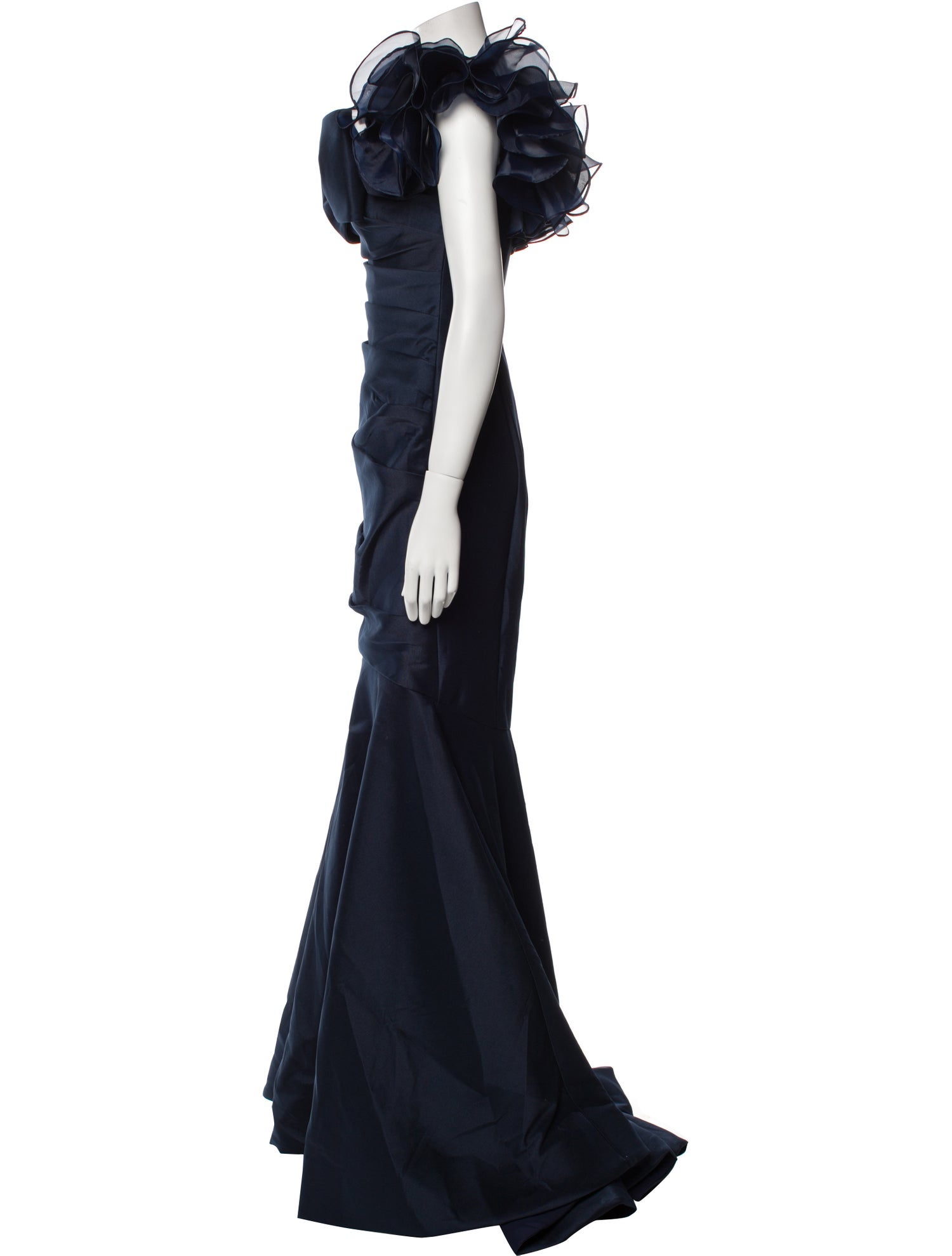 Terani Couture Cowl Neck Long Dress