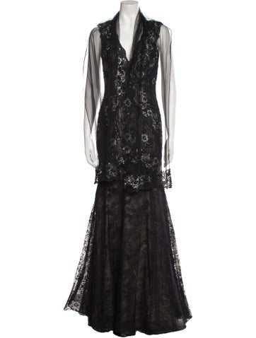 Terani Couture Dresses Lace Pattern Long Dress US 2 | XS