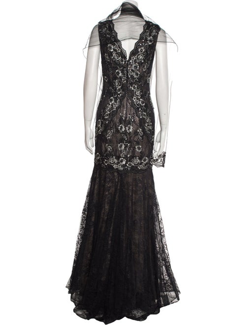 Terani Couture Lace Pattern Long Dress
