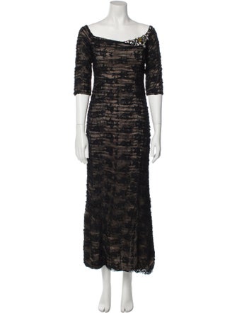 Terani Couture Lace Pattern Long Dress