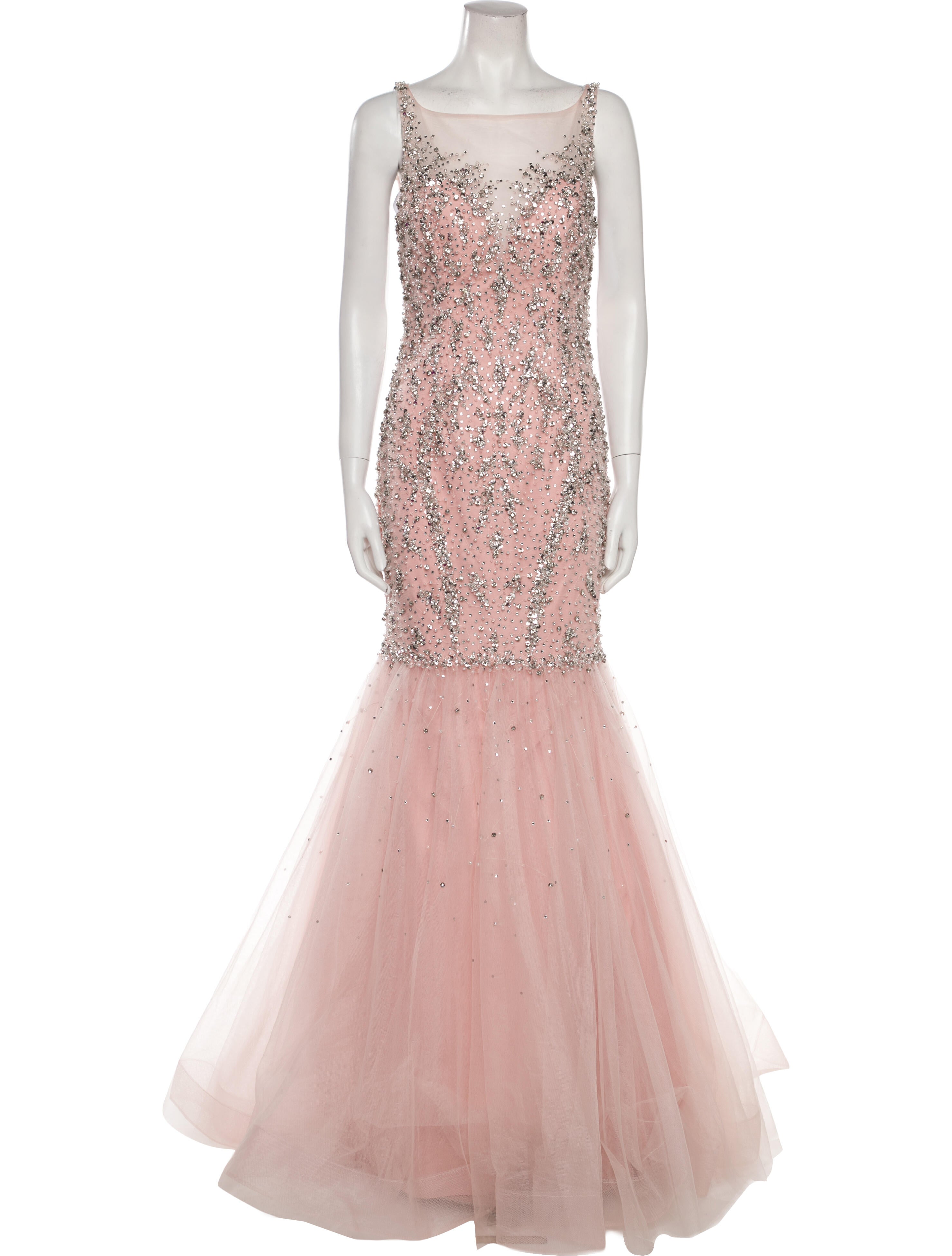 Terani Couture Lace Pattern Long Dress