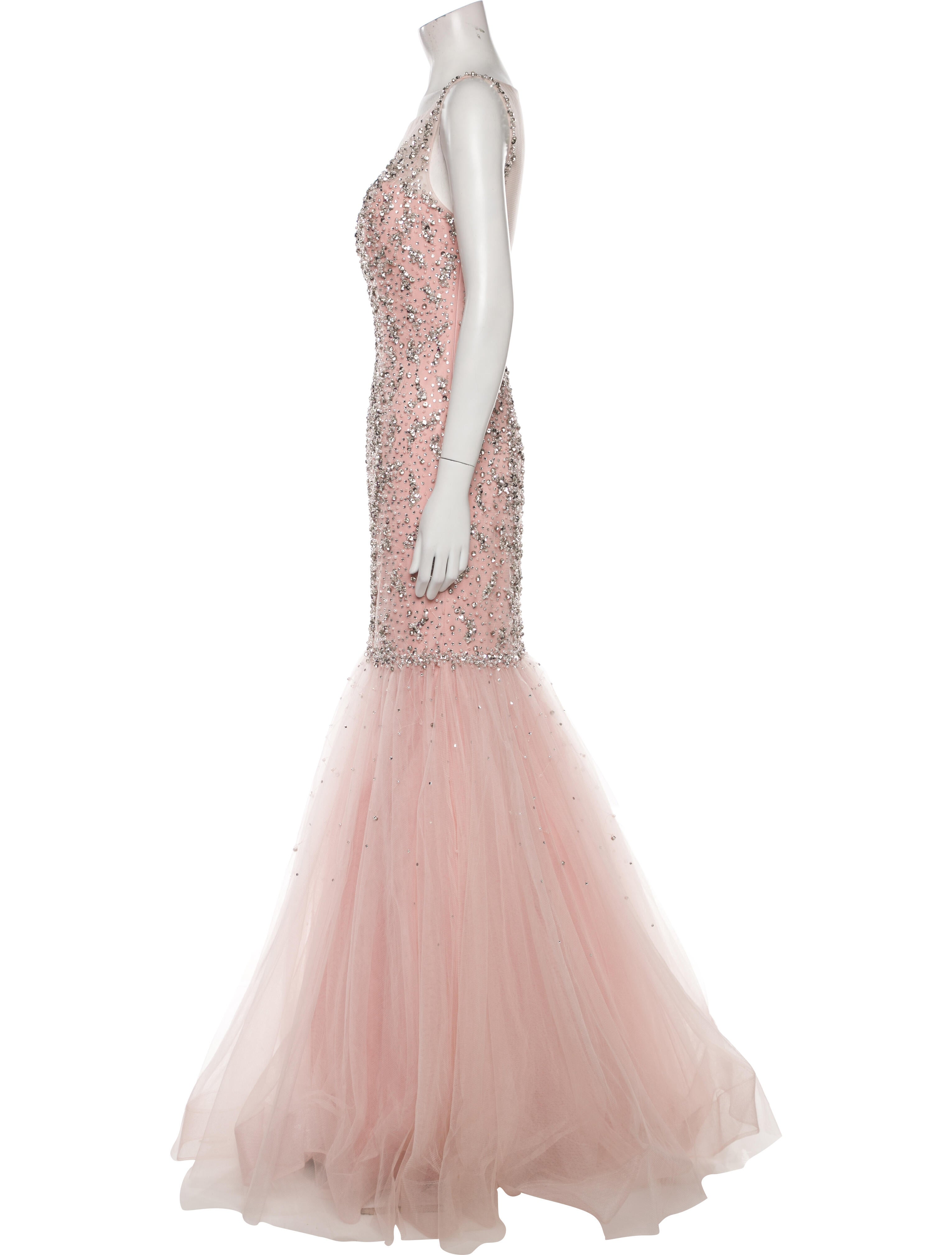 Terani Couture Lace Pattern Long Dress