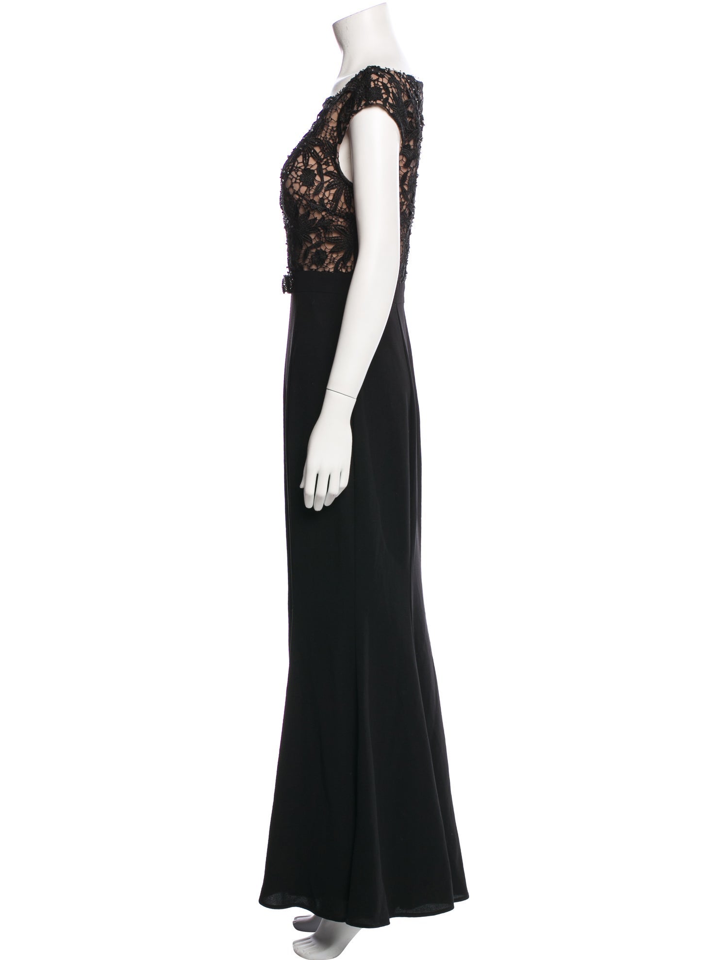 Terani Couture Bateau Neckline Long Dress