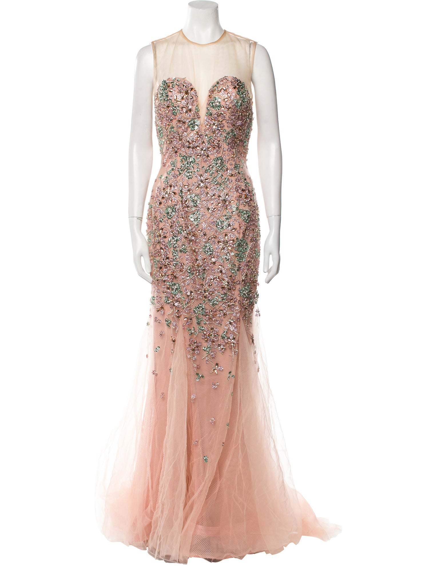 Terani Couture Patterned Long Dress