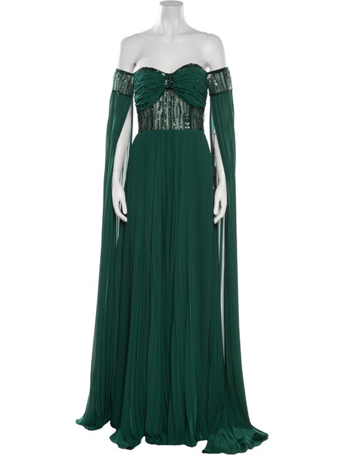 Terani Couture Off-The-Shoulder Long Dress