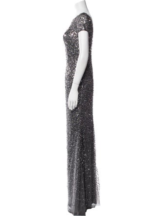 Terani Couture Bateau Neckline Long Dress