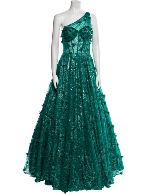 Terani Couture One-Shoulder Long Dress