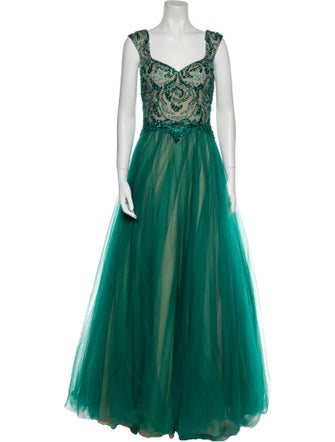 Terani Couture V-Neck Long Dress