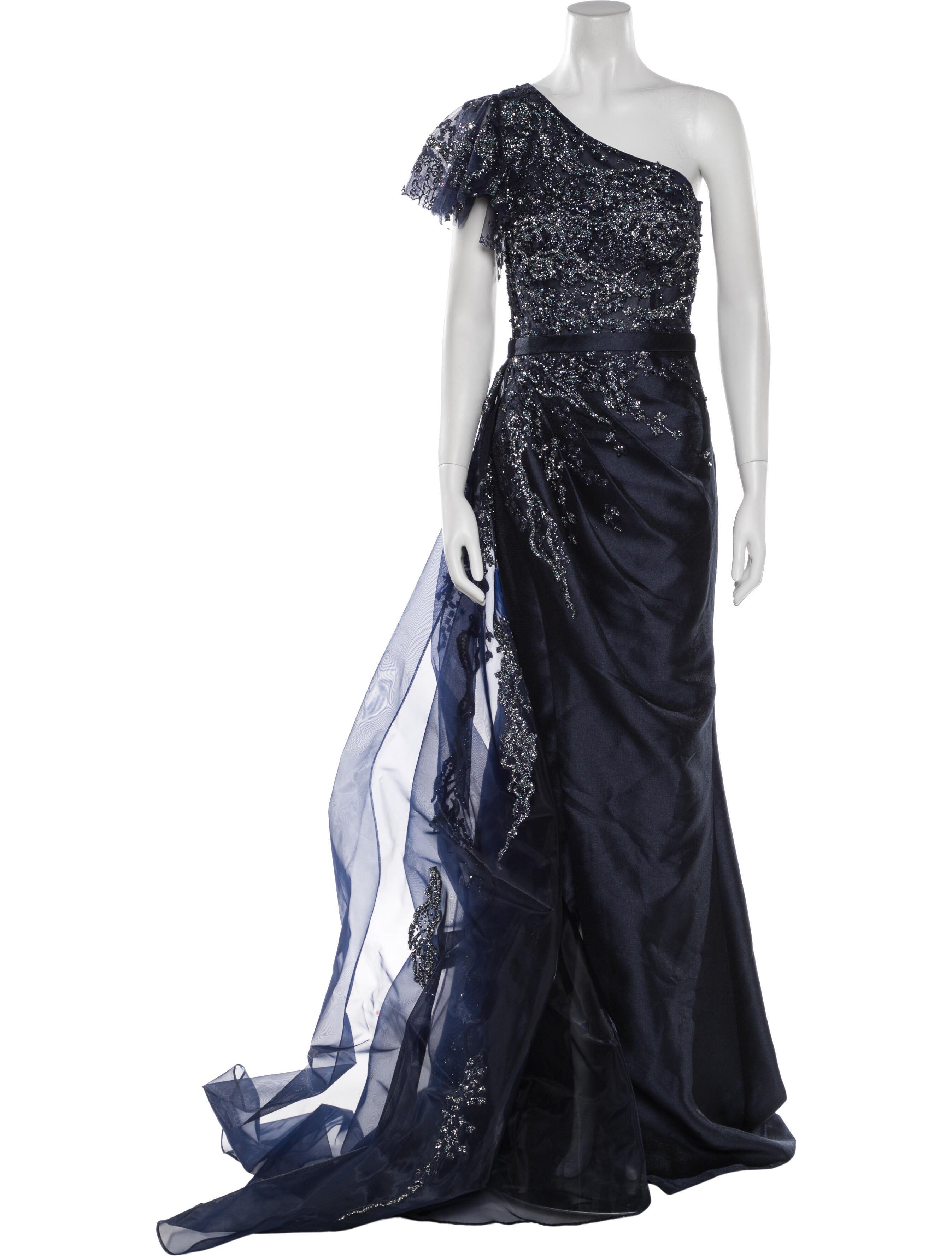 Terani Couture One-Shoulder Long Dress