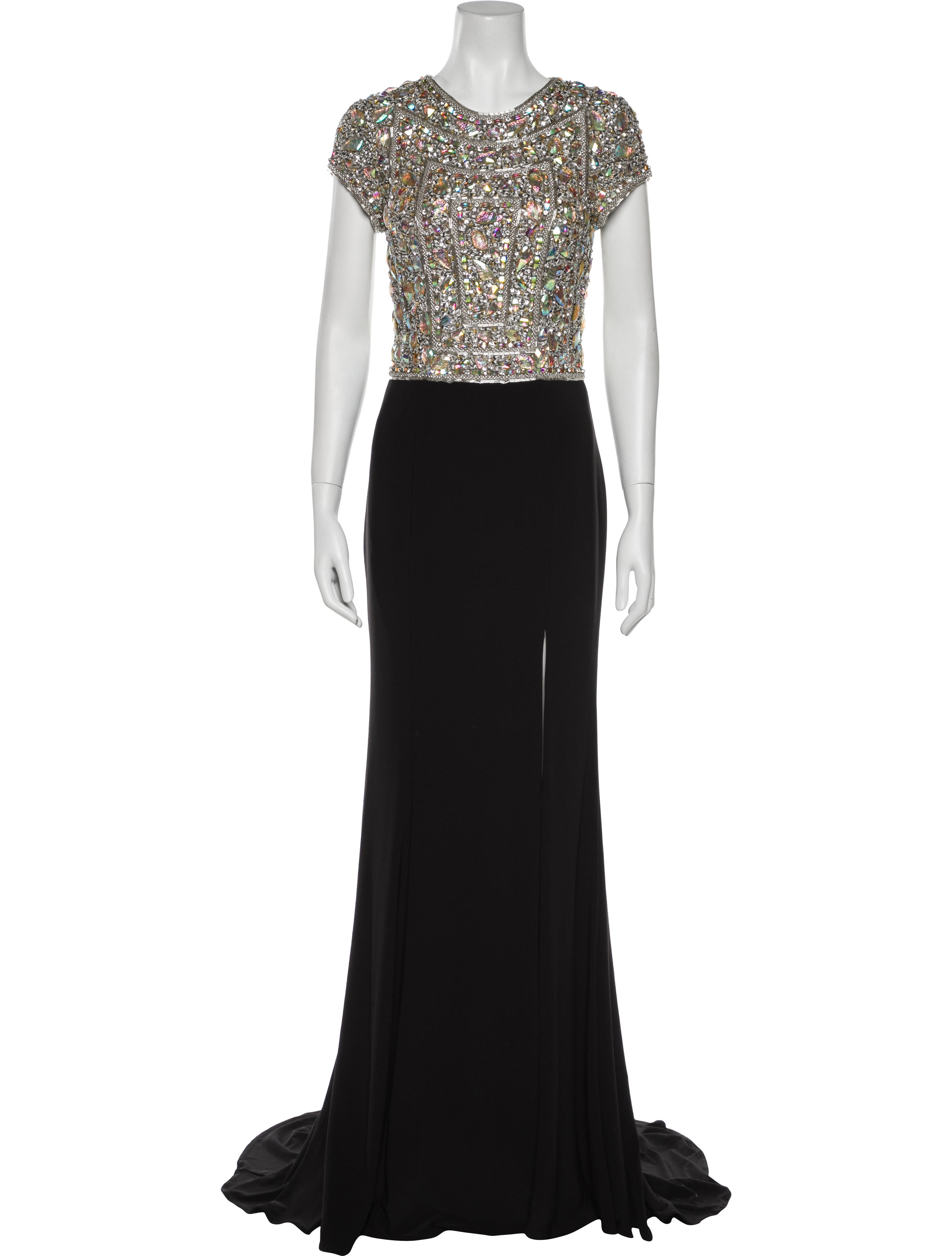 Terani Couture Patterned Long Dress