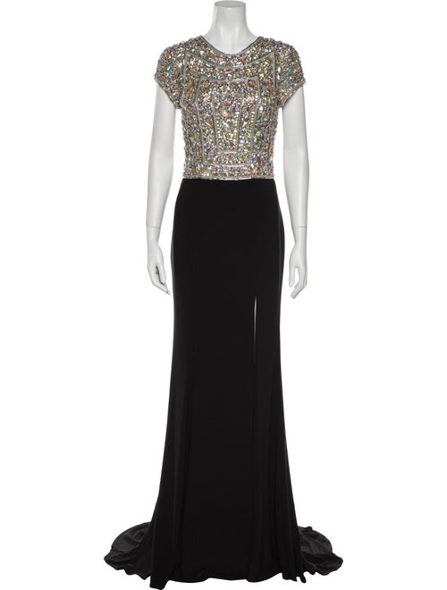 Terani Couture Patterned Long Dress