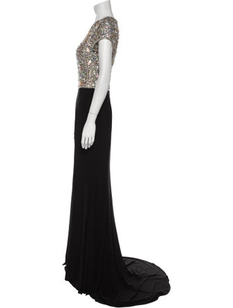 Terani Couture Patterned Long Dress