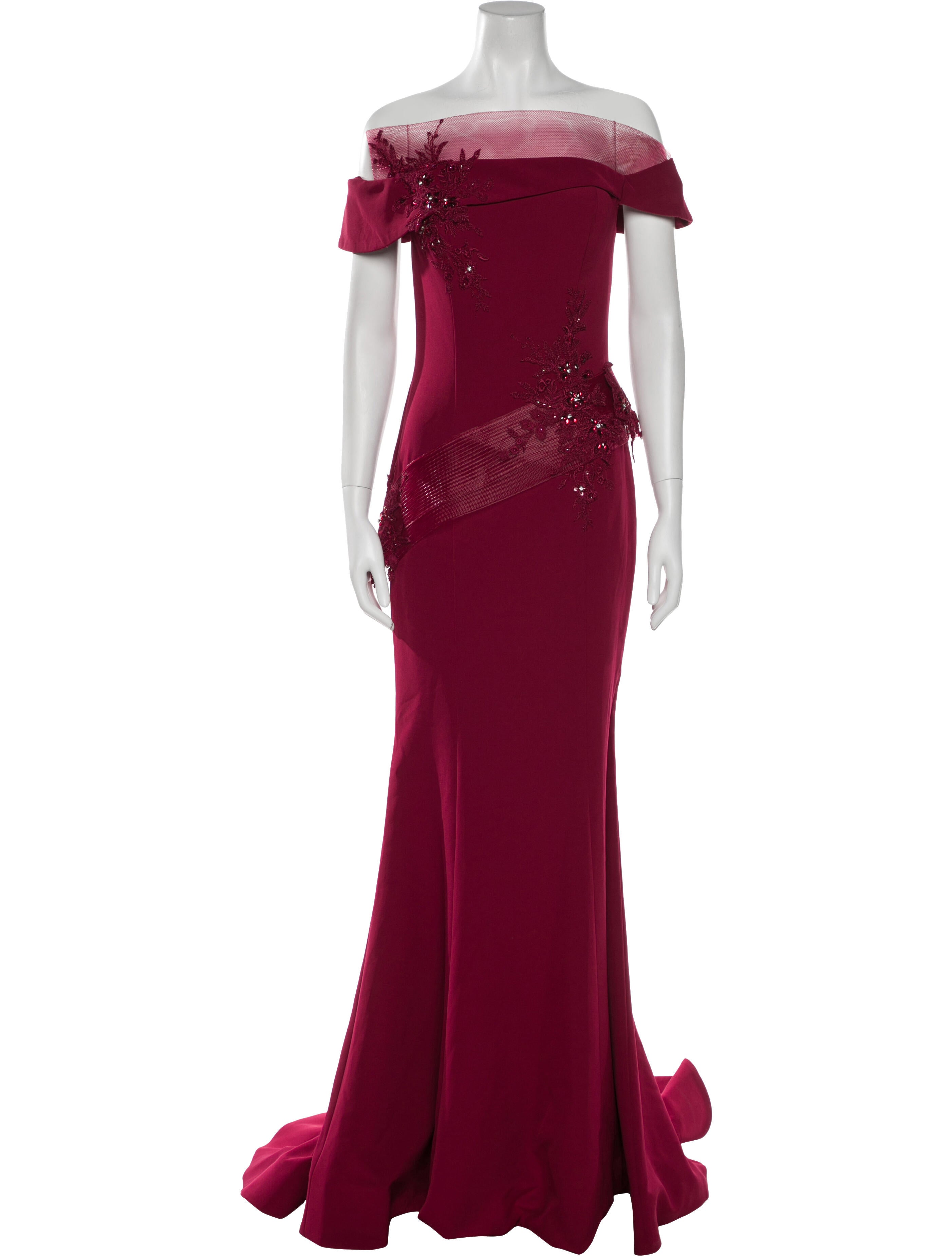 Terani Couture Off-The-Shoulder Long Dress