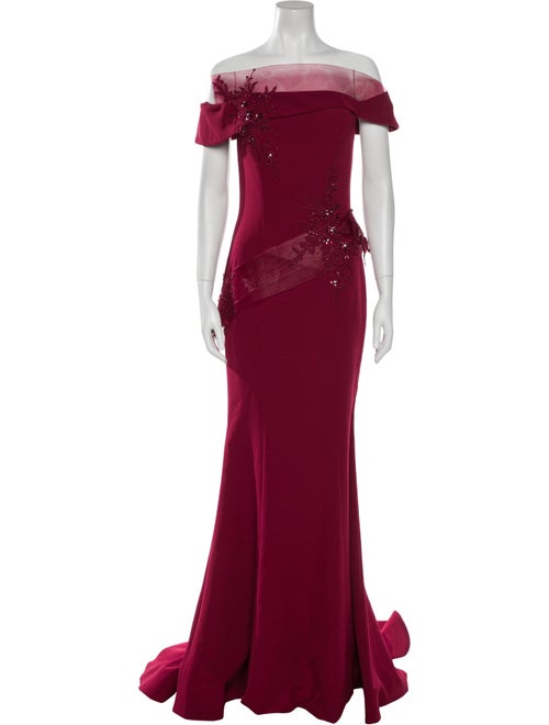 Terani Couture Off-The-Shoulder Long Dress