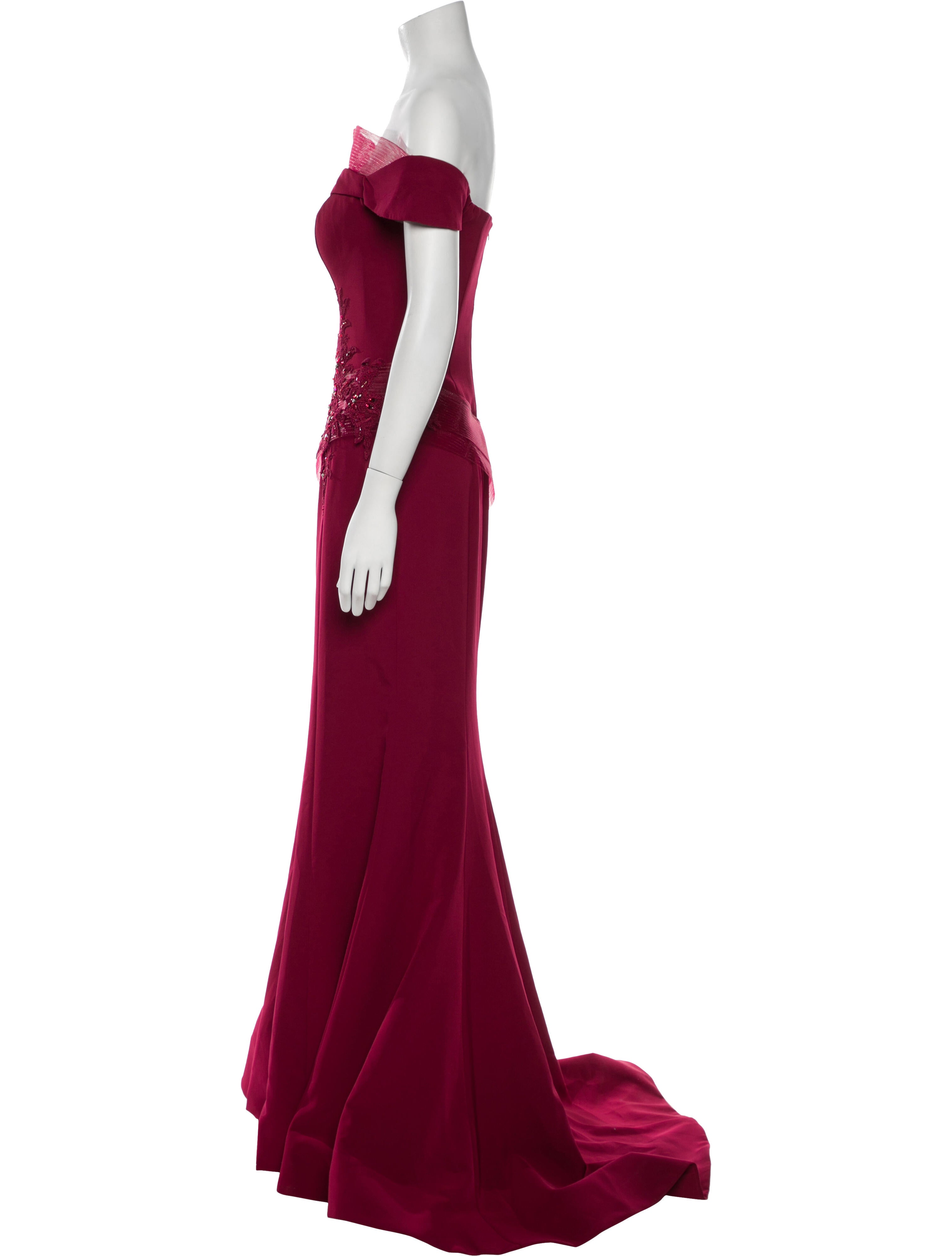 Terani Couture Off-The-Shoulder Long Dress