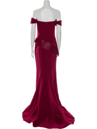 Terani Couture Off-The-Shoulder Long Dress