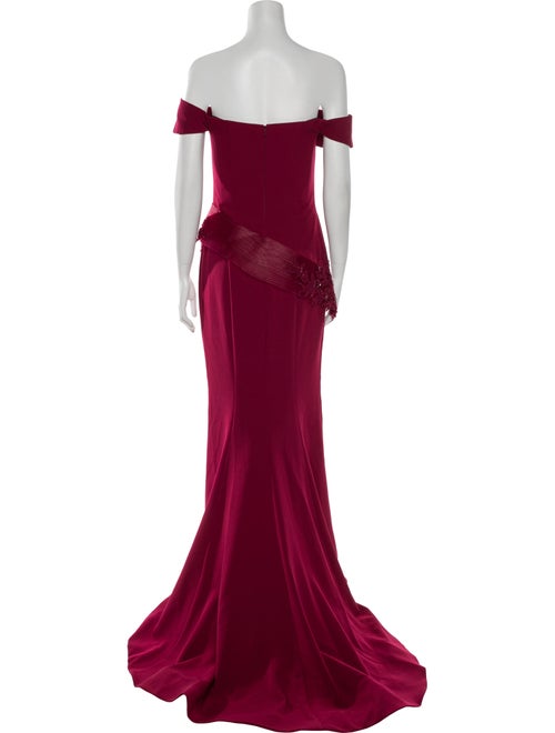 Terani Couture Off-The-Shoulder Long Dress