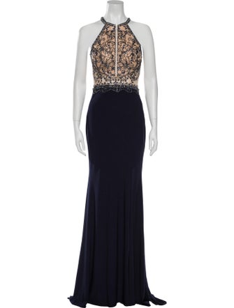 Terani Couture Halterneck Long Dress