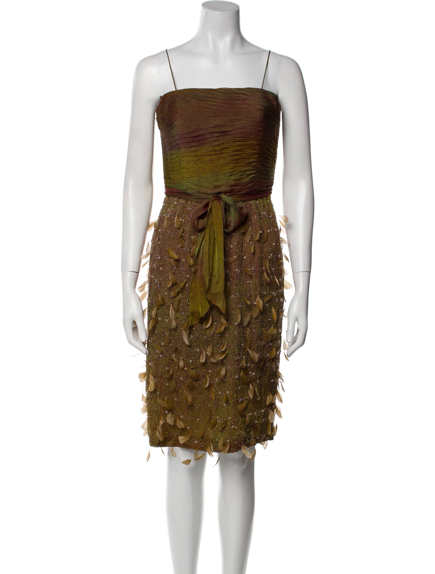 Terani Couture Silk Knee-Length Dress