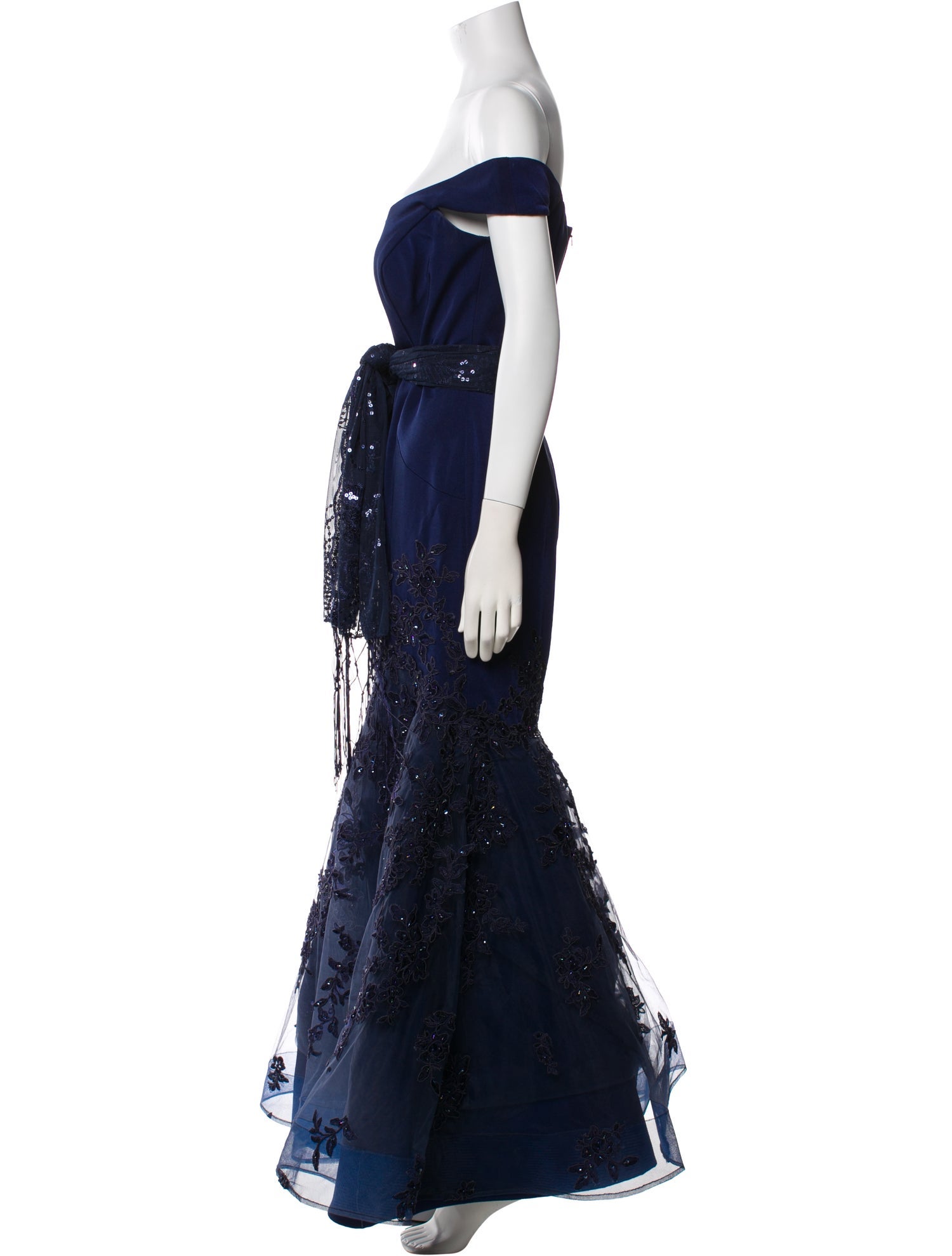 Terani Couture Off-The-Shoulder Long Dress