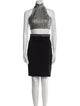 Terani Couture Colorblock Pattern Crystal Embellishments Skirt Set