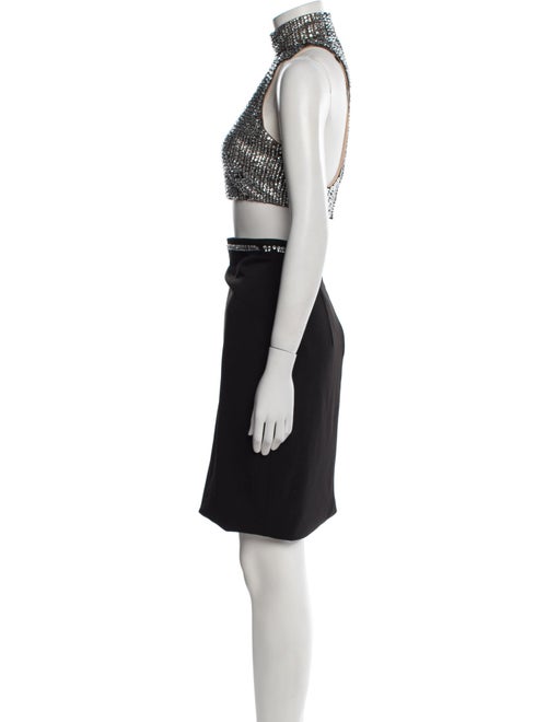 Terani Couture Colorblock Pattern Crystal Embellishments Skirt Set