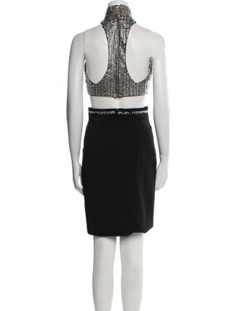 Terani Couture Colorblock Pattern Crystal Embellishments Skirt Set