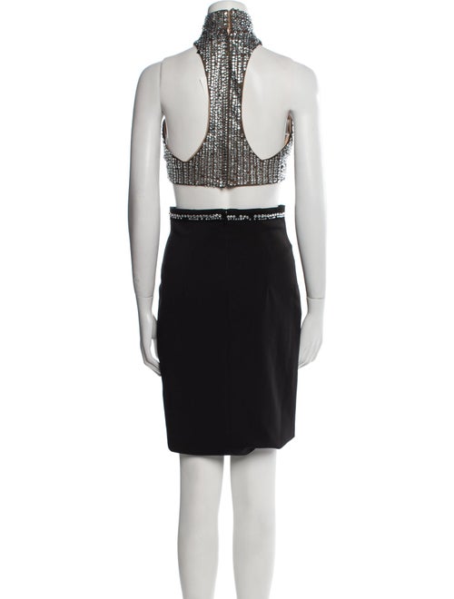 Terani Couture Colorblock Pattern Crystal Embellishments Skirt Set