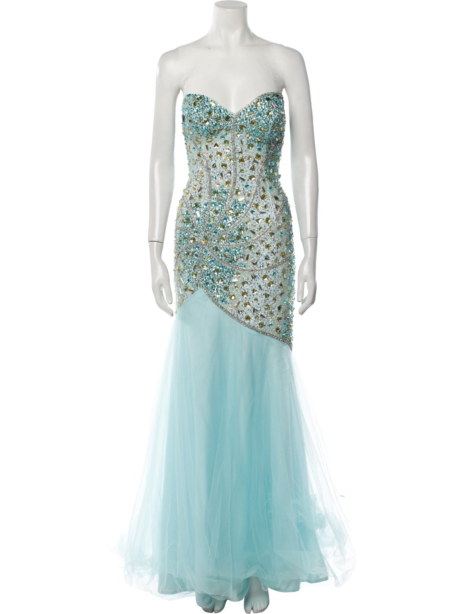 Terani Couture Patterned Long Dress