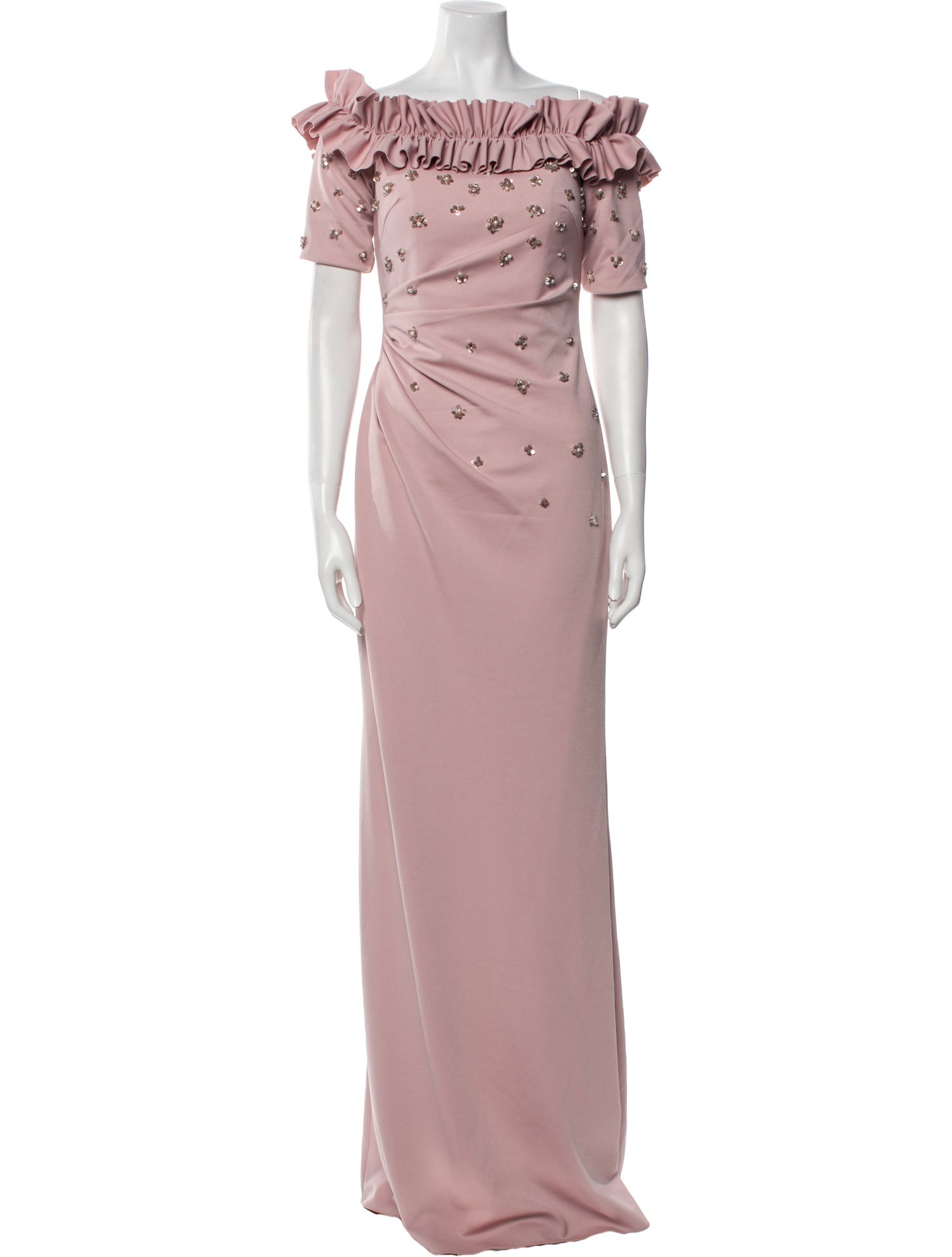 Terani Couture Off-The-Shoulder Long Dress