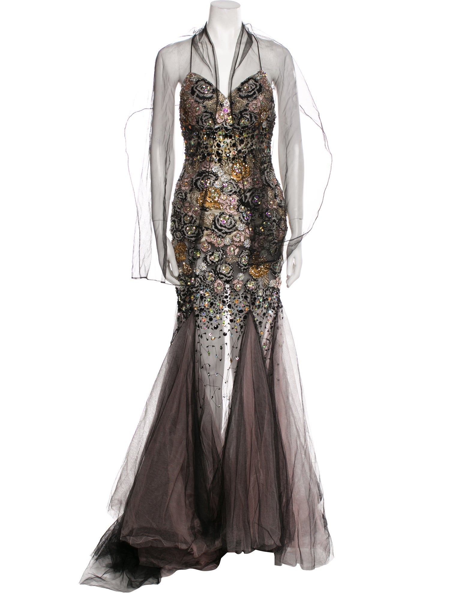 Terani Couture Lace Pattern Long Dress w/ Tags