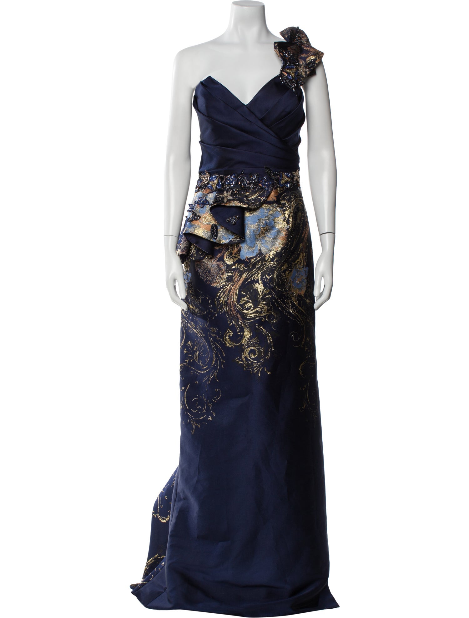 Terani Couture Silk Long Dress