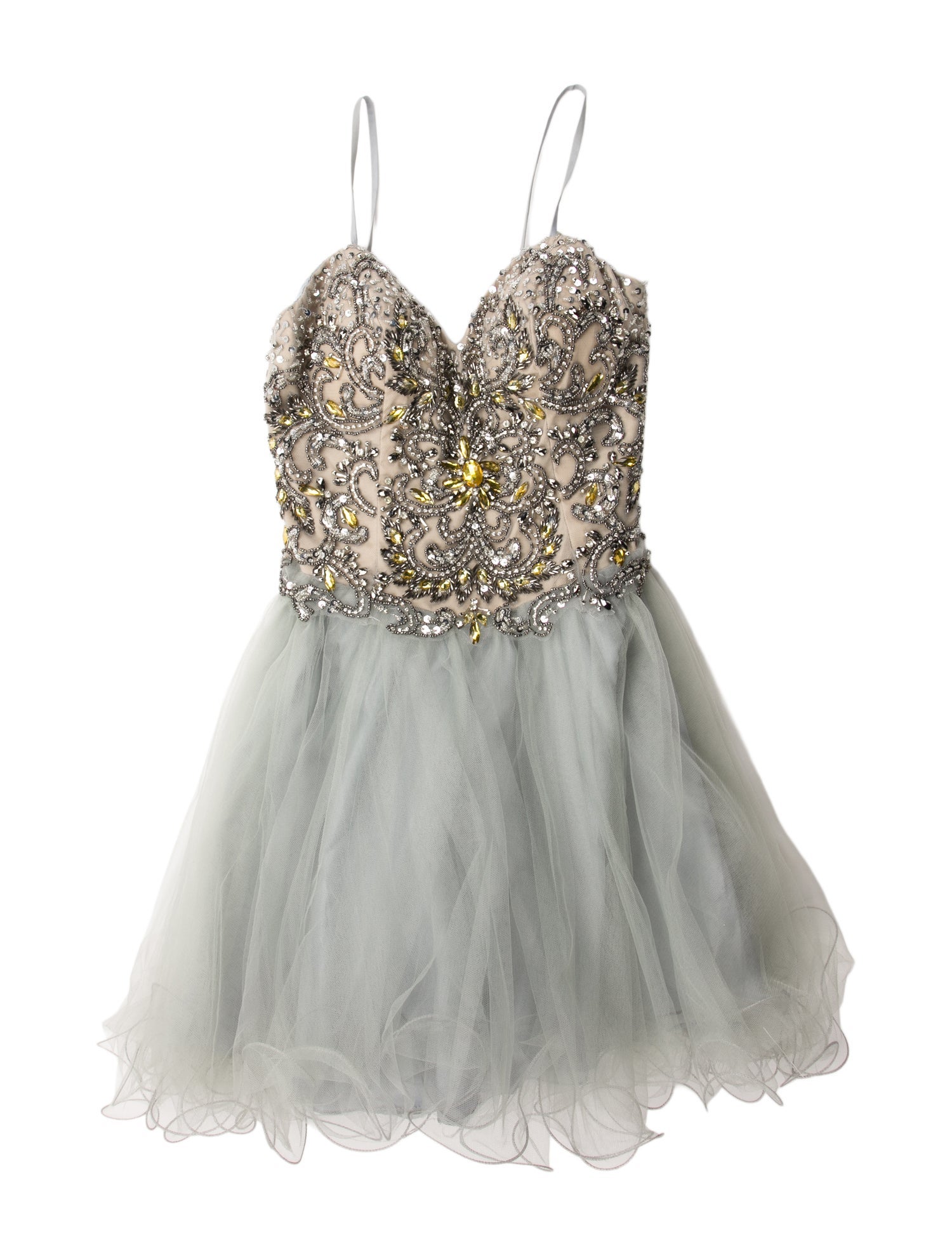 Terani Couture Square Neckline Mini Dress