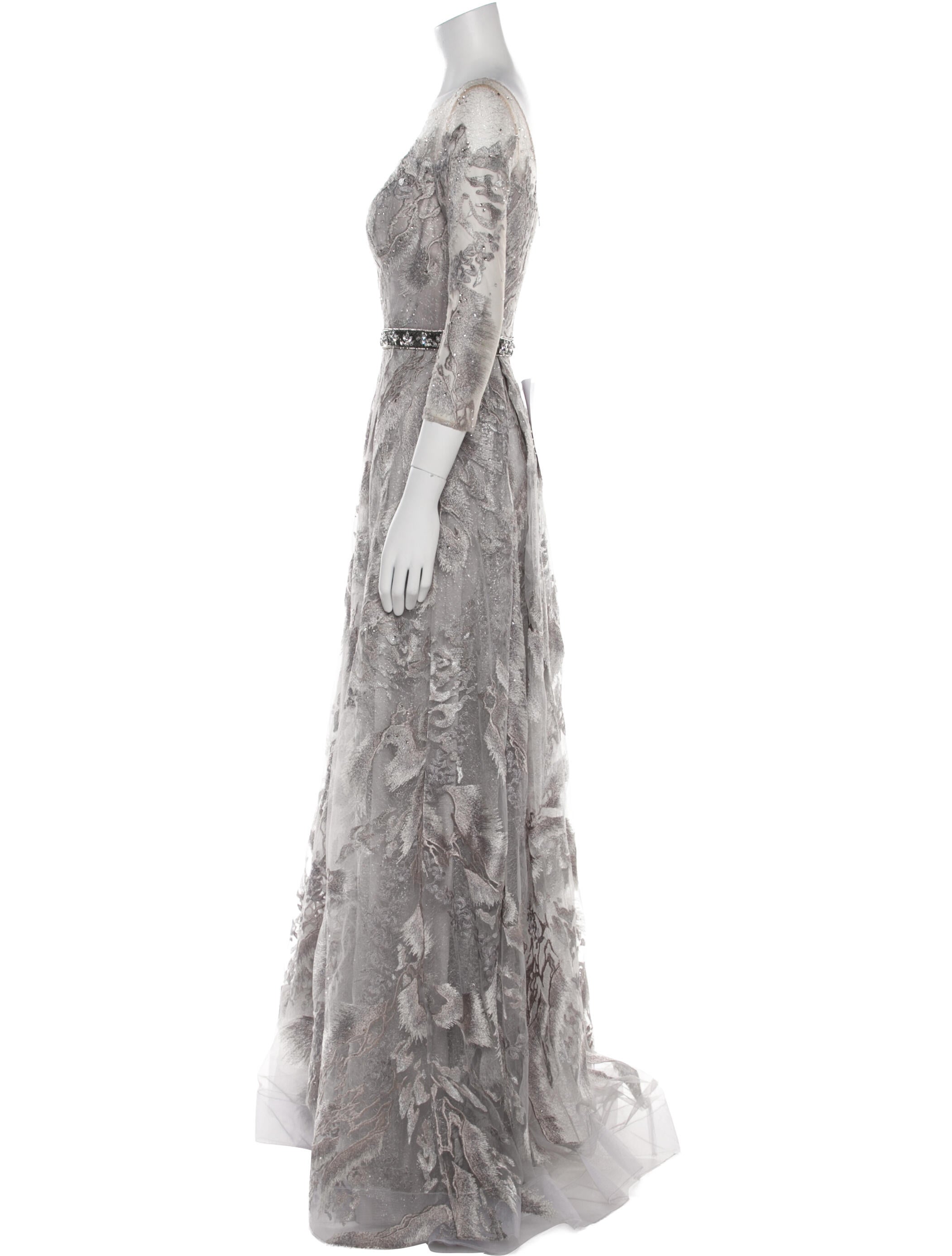 Terani Couture Paisley Print Long Dress