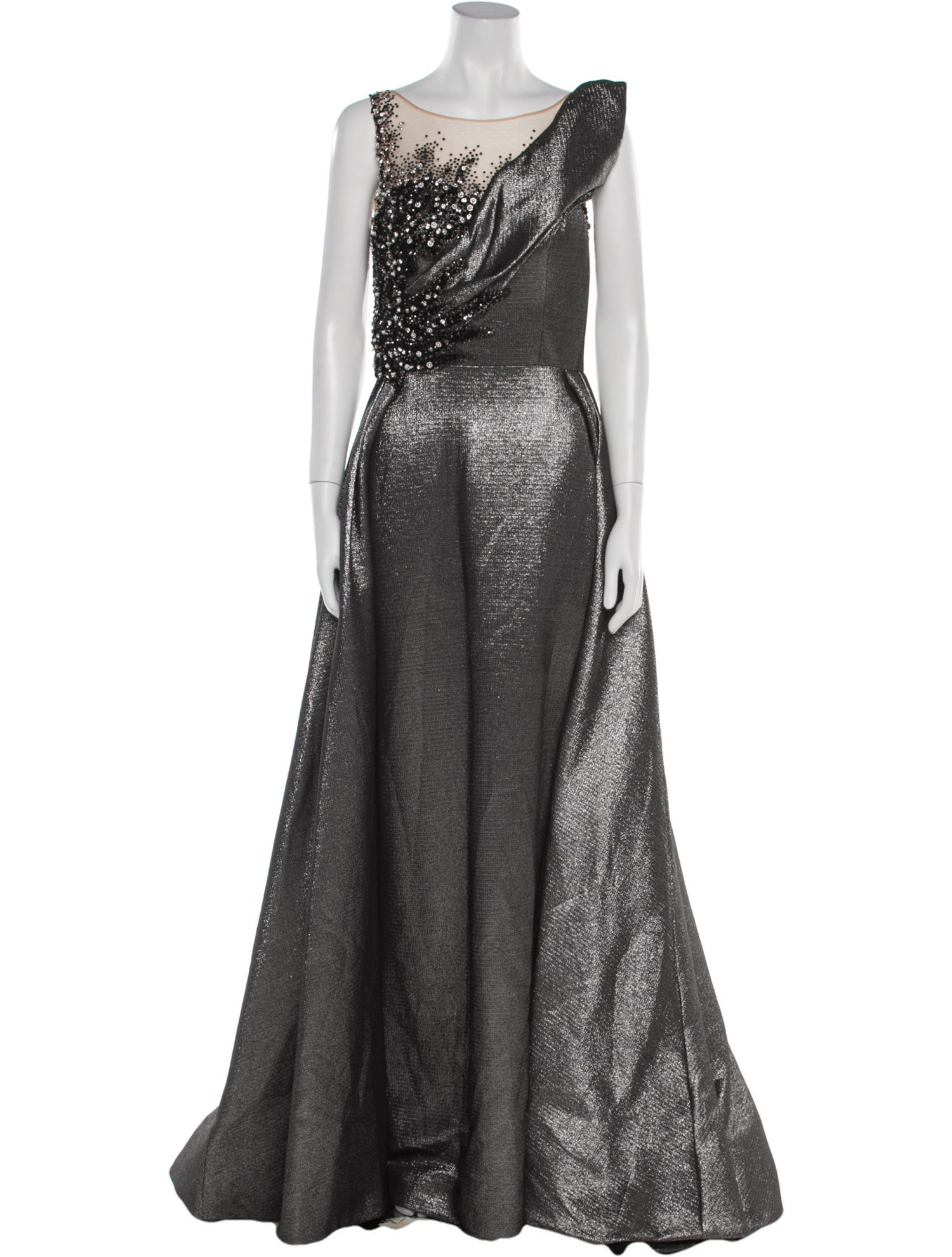 Terani Couture Bateau Neckline Long Dress