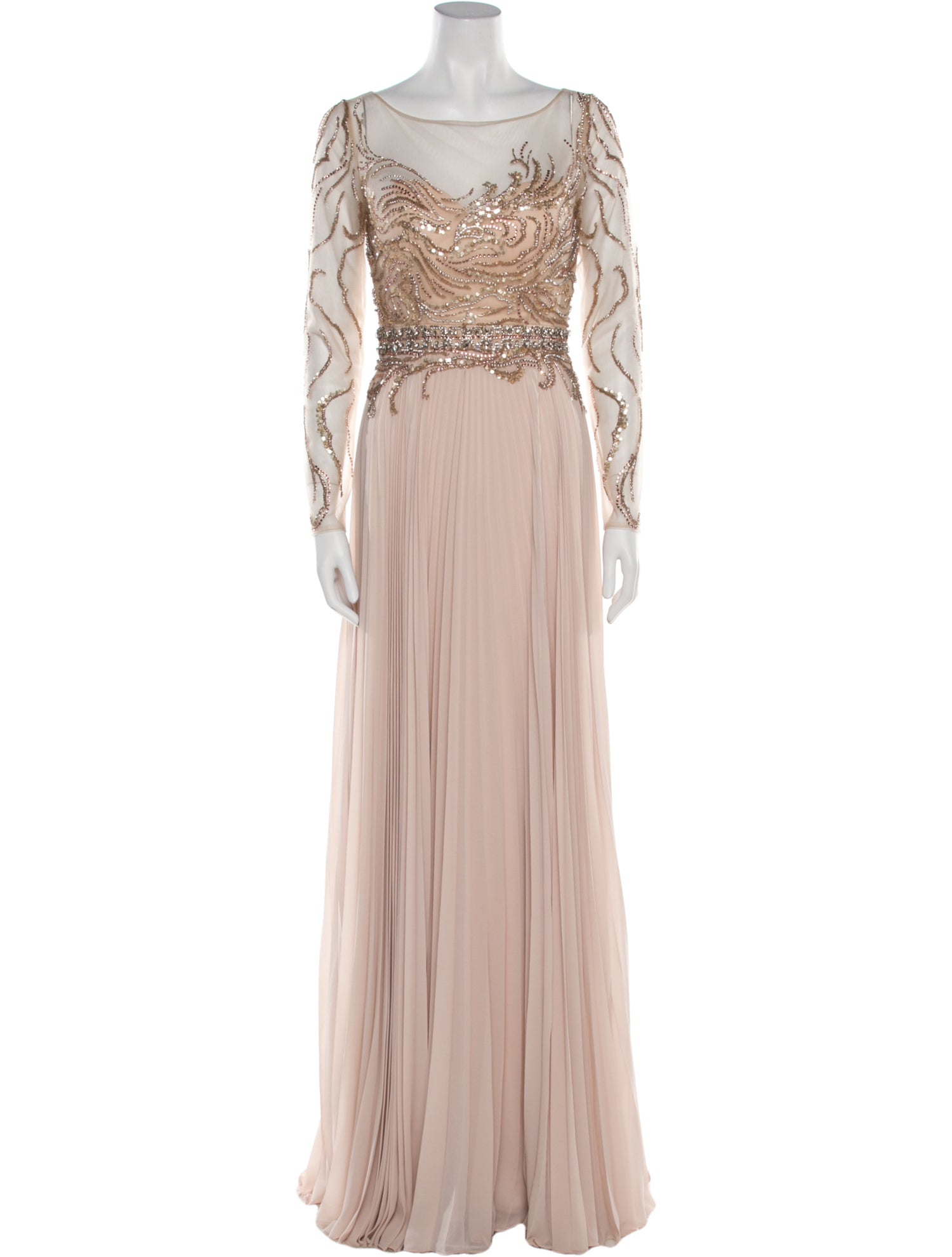 Terani Couture Bateau Neckline Long Dress