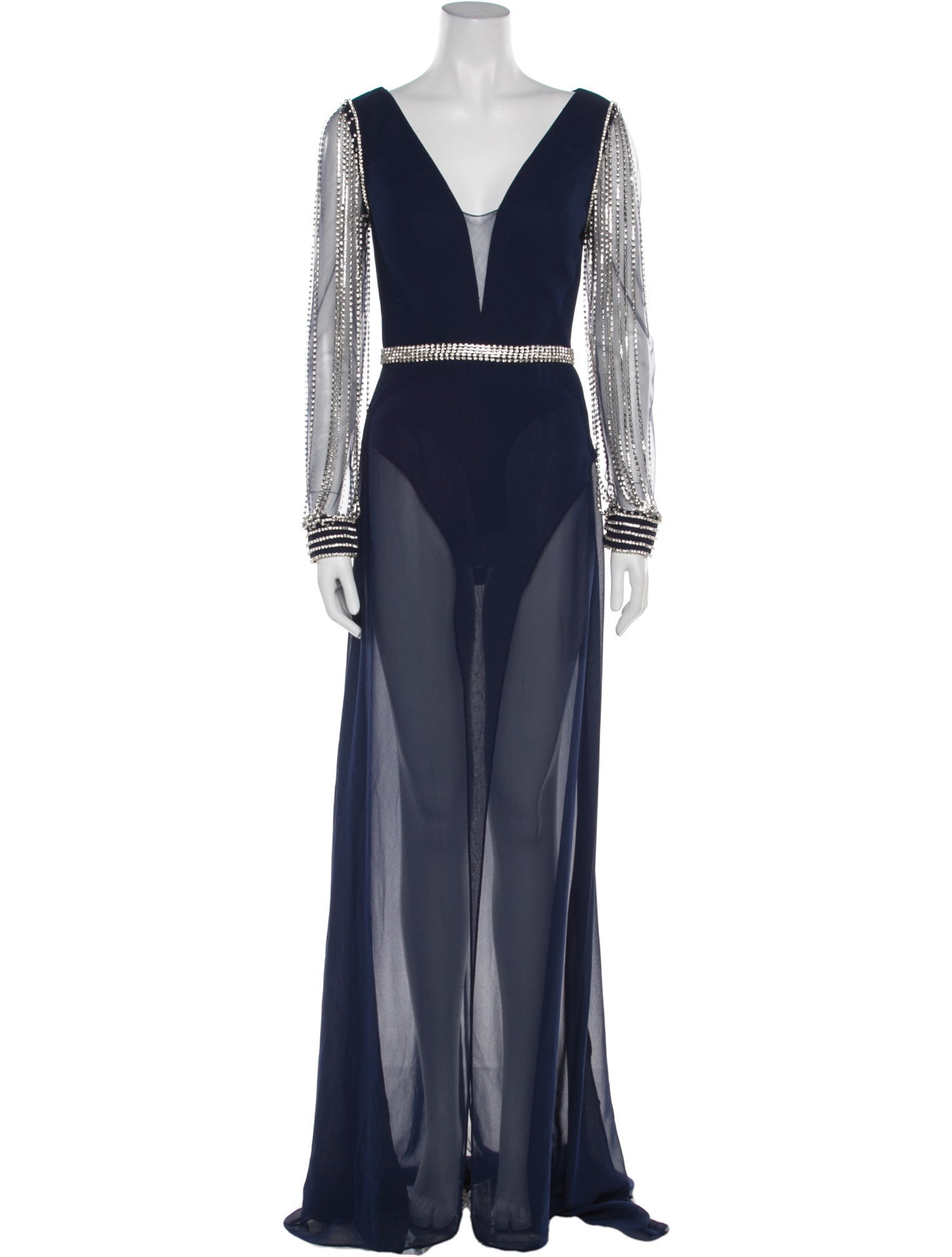 Terani Couture V-Neck Long Dress