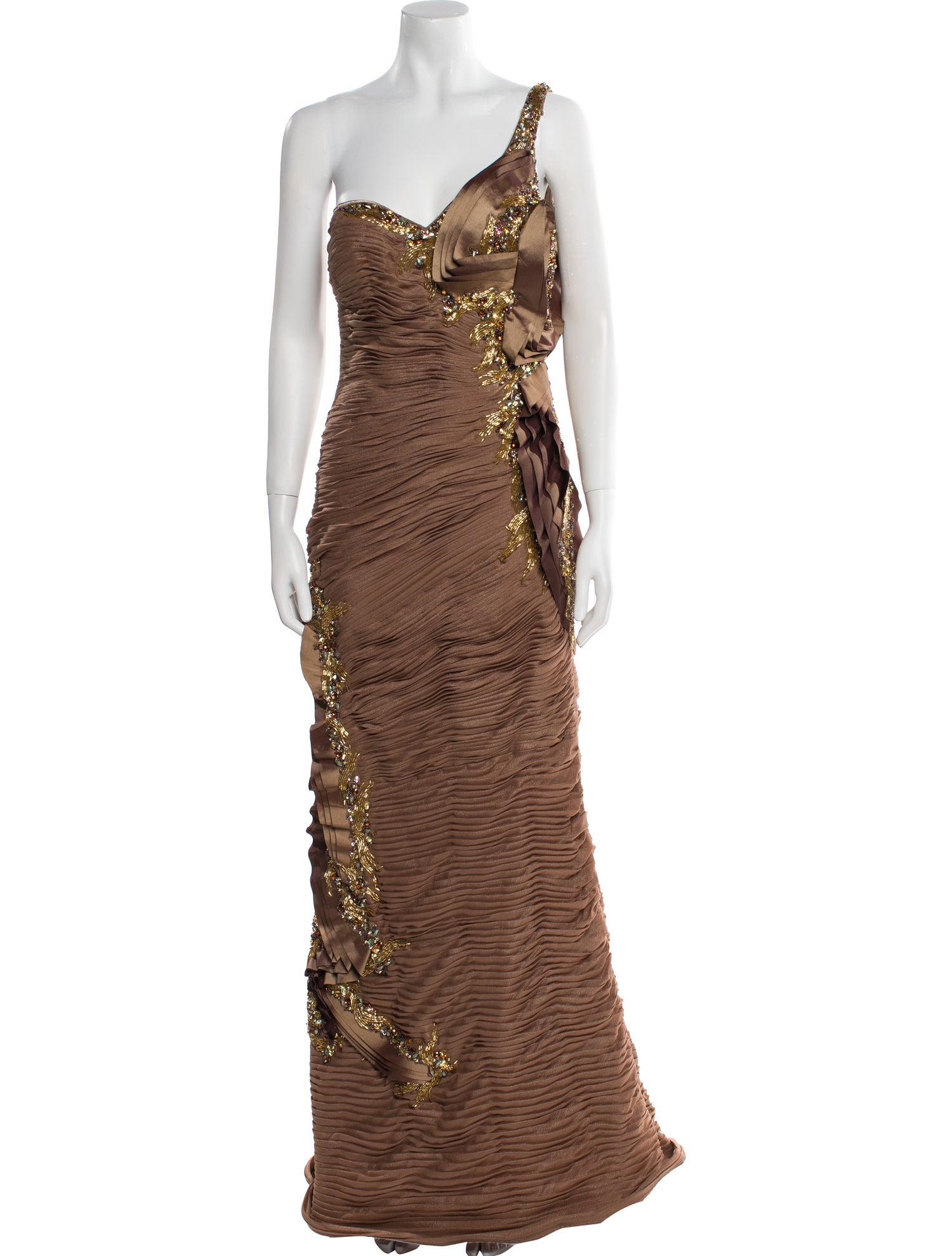 Terani Couture One-Shoulder Long Dress w/ Tags