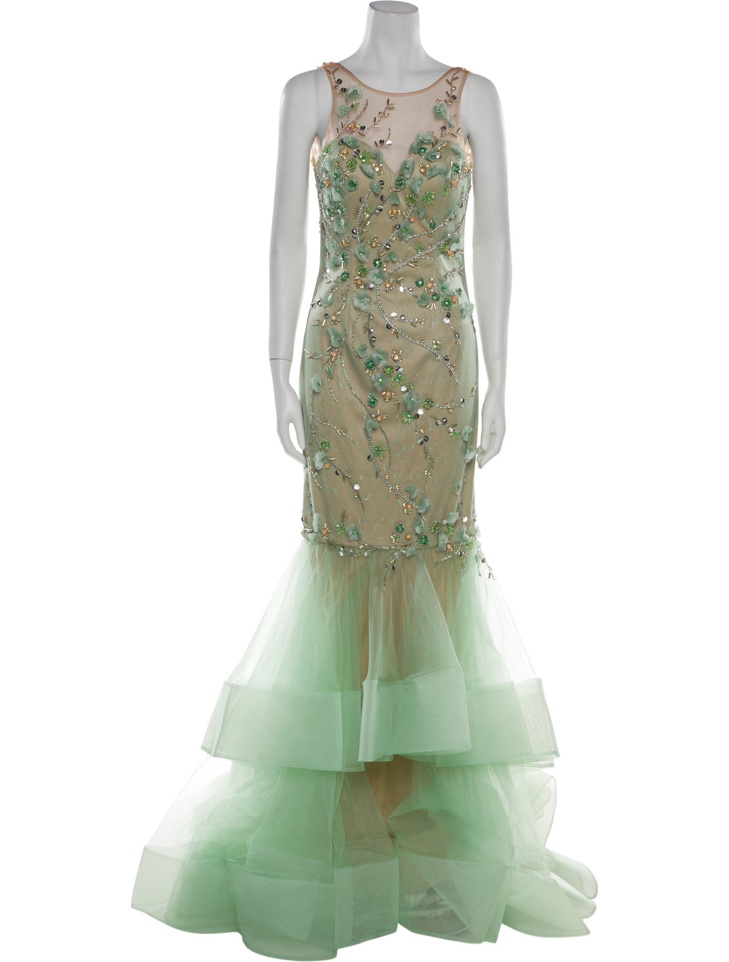 Terani Couture Patterned Long Dress