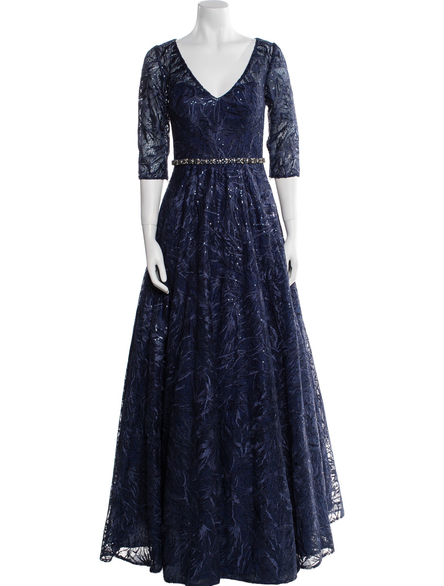 Terani Couture Patterned Long Dress