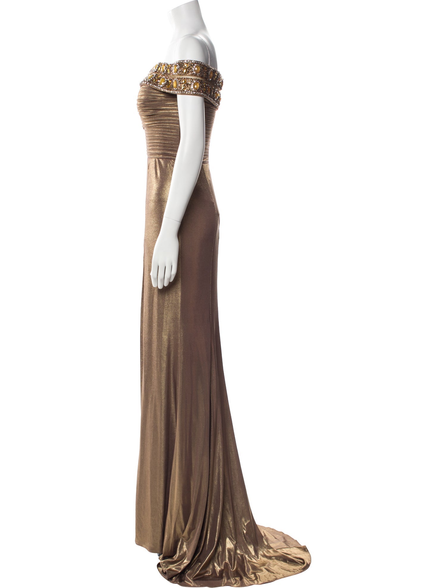 Terani Couture Off-The-Shoulder Long Dress w/ Tags